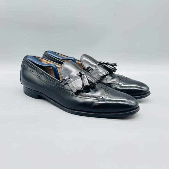 Johnston & Murphy Shoes Men 11.5 Black Leather Aristocraft Tassel Wingtip Loafer main image 8